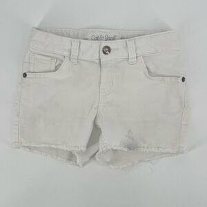 Cat & Jack White Frayed Hem Adjustable Waist Shorts Size Medium Girl's